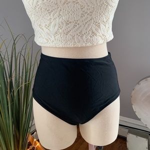 Aerie Black Hi-Waisted Swim Bottoms - Size L